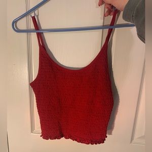 Hollister California Red Cropped Tank Top SIZE small